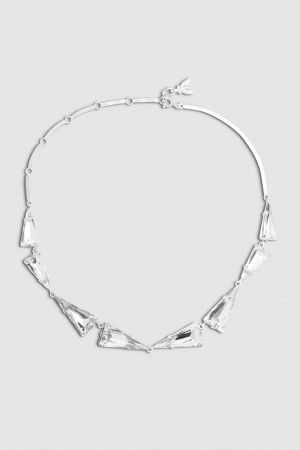 Patrizia Pepe Brass And Glass Necklace Plateados | CPVK-23195