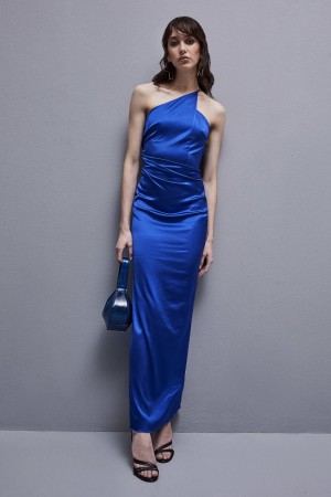 Patrizia Pepe Cut-out Dress In Certified Viscose Azules Claro | VKGN-29410