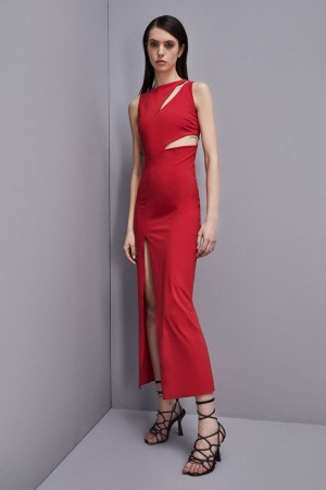 Patrizia Pepe Cut-out Jersey Dress Rojos | JOBG-53740