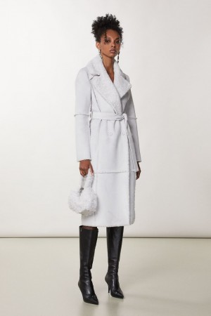 Patrizia Pepe Double Breasted Double Face Coat Blancos | DRZJ-35876