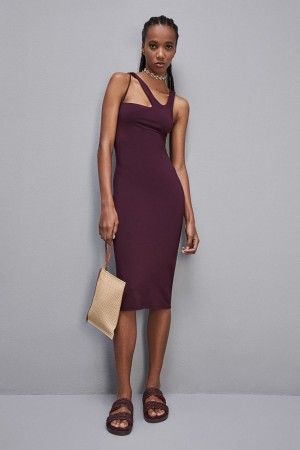 Patrizia Pepe Essential Stretch Jersey Sleeveless Dress Morados | AUTZ-35602