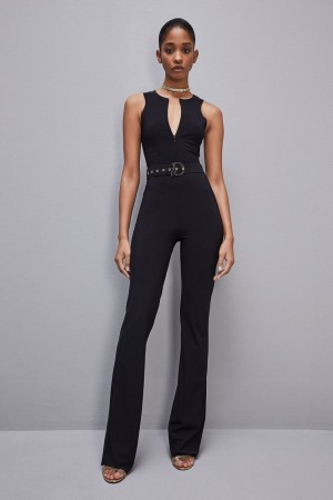 Patrizia Pepe Essential Stretch Technical Jersey Bodysuit Negros | XJEL-61497