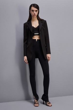 Patrizia Pepe Feminine One-button Jacket Negros | PHRF-63149