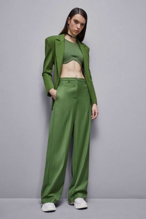 Patrizia Pepe Flannel Pants With Pleats Verdes | DWZP-09853