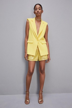 Patrizia Pepe Fluid Twill Sleeveless Vest Amarillos | HXJD-20897