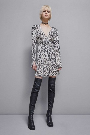 Patrizia Pepe Georgette Mini Dress Negros | AEKR-90175