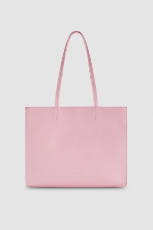 Patrizia Pepe Hammered Leather Shopping Bag Rosas | VTAR-83472