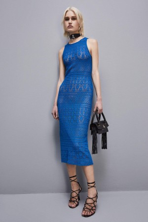 Patrizia Pepe Lace Midi Dress Azules | WHKB-18243