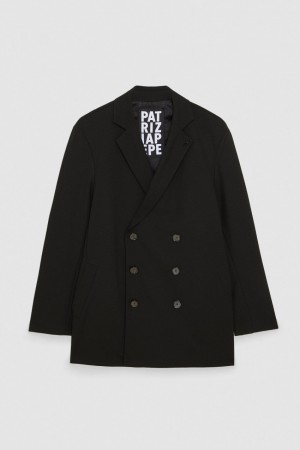 Patrizia Pepe Lined Double-breasted Coat Negros | TJZA-37826