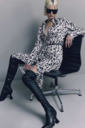 Patrizia Pepe Long Sleeved Shirt In Georgette Negros | JEOY-05618