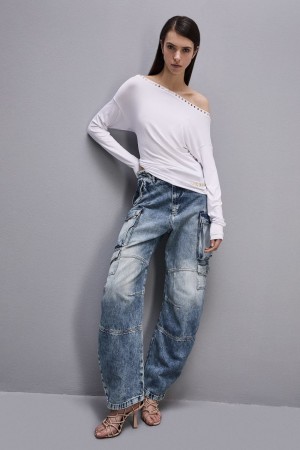 Patrizia Pepe Long-sleeved Jersey Sweater Blancos | NZTW-08694
