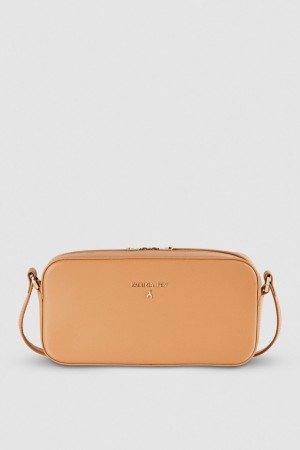 Patrizia Pepe Medium Graphic Case Shoulder Bag Beige | AUBS-87342