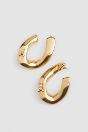 Patrizia Pepe Metal Earrings Dorados | OESP-98471
