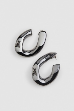 Patrizia Pepe Metal Earrings Negros | XKJQ-51307