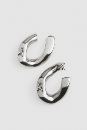 Patrizia Pepe Metal Earrings Plateados | PLGV-65048