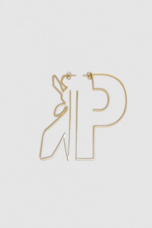 Patrizia Pepe Metal Maxy Fly Brass Earrings Dorados | KPZT-81965