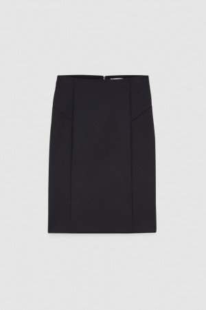 Patrizia Pepe Midi Pencil Skirt Negros | QIHT-35196