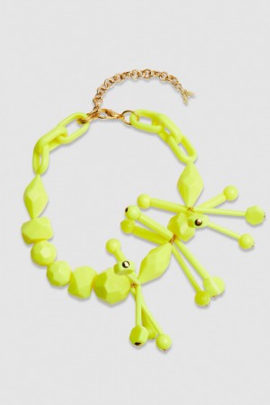 Patrizia Pepe Necklace With Techno Pop Fly Appliqué Amarillos | YKIM-07829