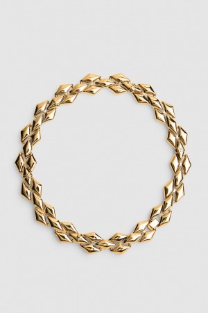 Patrizia Pepe New Chain Brass Necklace Dorados | UKEX-70954