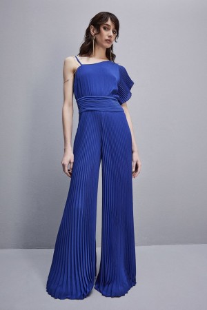 Patrizia Pepe One-shoulder Long-cut Jumpsuit Azules Claro | AQES-10362