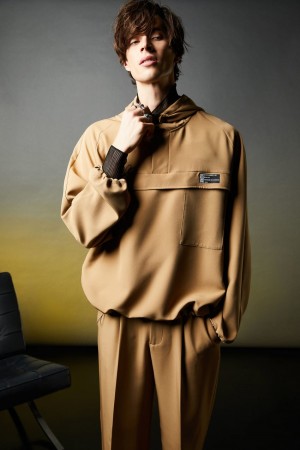 Patrizia Pepe Over Hooded Sweatshirt Beige | LWNF-96543