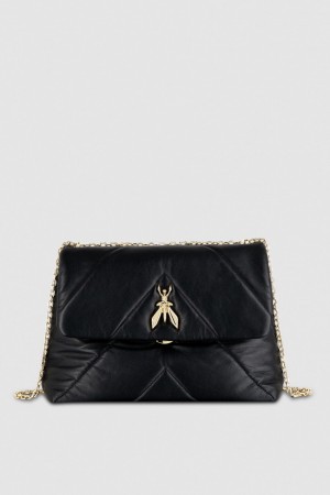 Patrizia Pepe Padded Fly Crossbody Bag Negros | QHUR-07218