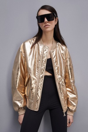Patrizia Pepe Padded Over Bomber Jacket Dorados | ZNDP-48120