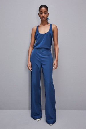 Patrizia Pepe Palazzo Pants In Technical Fabric Azules Claro | XNYD-73429