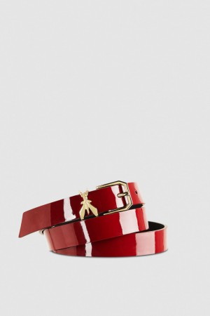 Patrizia Pepe Patent Leather Belt Rojos | QLDZ-37015