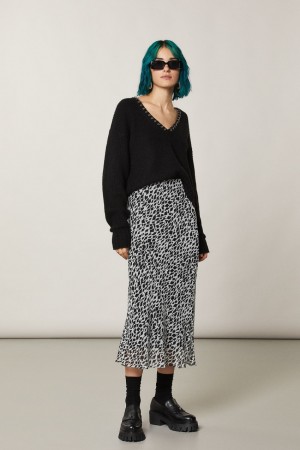 Patrizia Pepe Patterned Midi Skirt Blancos | LRVI-07368