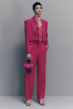 Patrizia Pepe Pleated Pants In Stretch Fabric Rosas | QVMF-76384