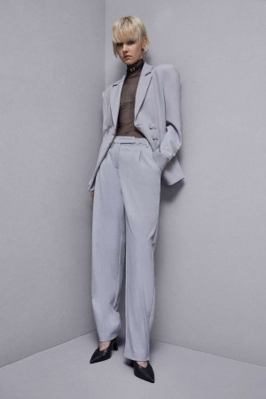 Patrizia Pepe Regular Fit Viscose Pants Grises | ZOXT-56431