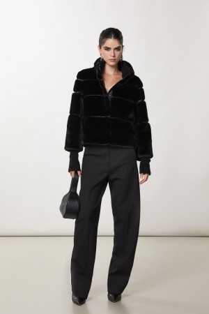 Patrizia Pepe Short Soft Jacket Negros | QGMA-16240