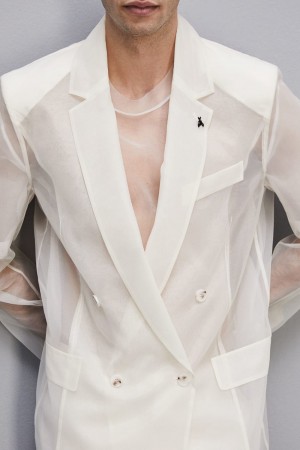 Patrizia Pepe Straight Double-breasted Unlined Jacket Beige | OWVD-24907
