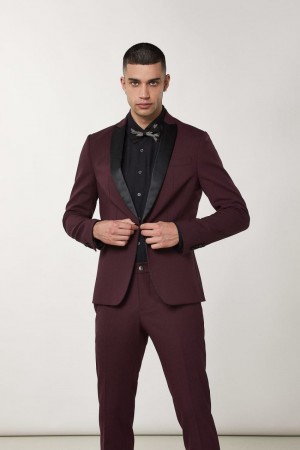 Patrizia Pepe Wool Blend Tuxedo Jacket Morados | ZVPN-89603